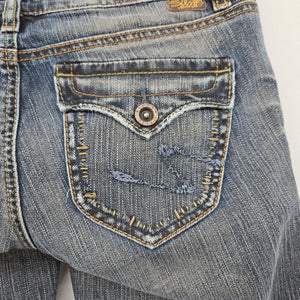 Silver Jeans Medium Wash Distressed Skinny Jeans - Size 27