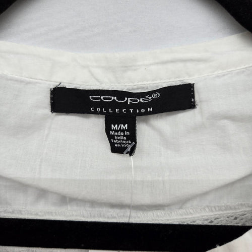 Coupé Collection White Long Sleeve Button-Front Blouse Size M
