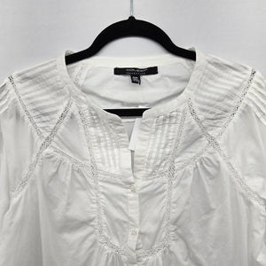 Coupé Collection White Long Sleeve Button-Front Blouse Size M