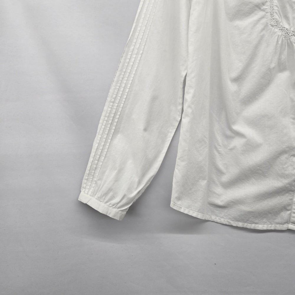 Coupé Collection White Long Sleeve Button-Front Blouse Size M
