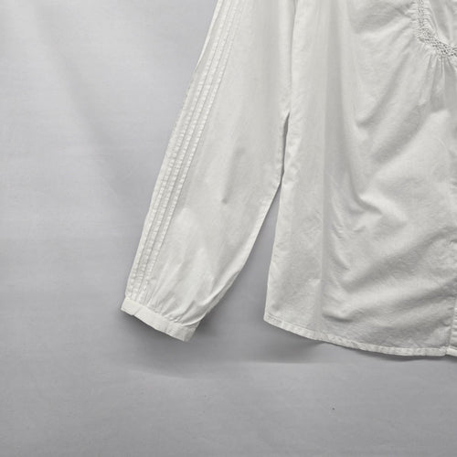 Coupé Collection White Long Sleeve Button-Front Blouse Size M