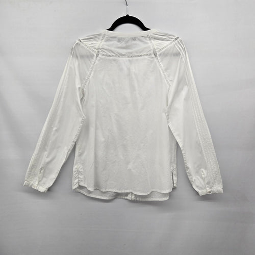 Coupé Collection White Long Sleeve Button-Front Blouse Size M