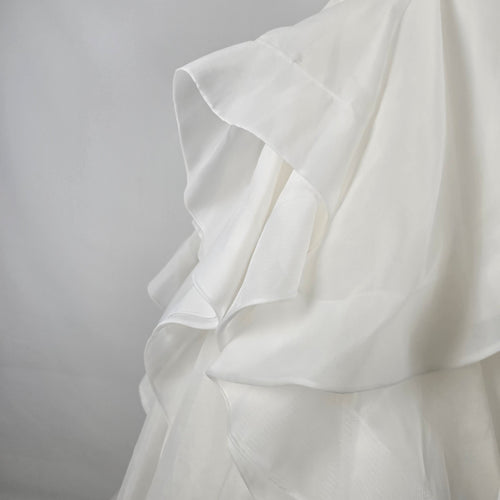 Maggie Sottero Zulani Off-The-Shoulder Ruffle Wedding Dress Ball Gown Size 6