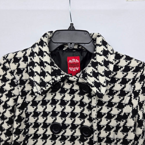 Therapy by Lane Crawford Black Cream Houndstooth Wool Blend Jacket Size M
