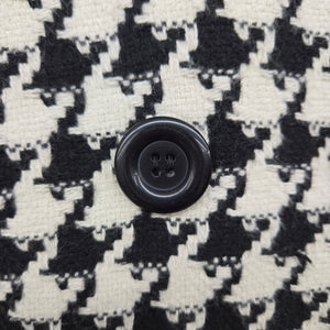 Therapy by Lane Crawford Black Cream Houndstooth Wool Blend Jacket Size M