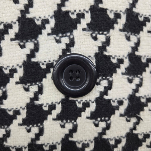 Therapy by Lane Crawford Black Cream Houndstooth Wool Blend Jacket Size M