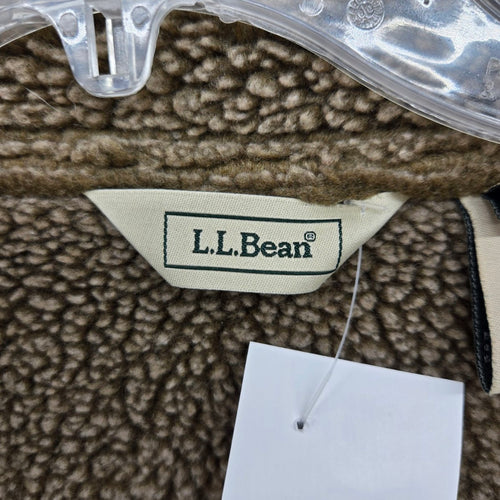 L.L.Bean Women’s Faux Shearling Suede-Look Coat Brown Size L