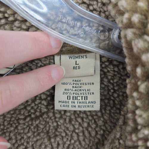 L.L.Bean Women’s Faux Shearling Suede-Look Coat Brown Size L
