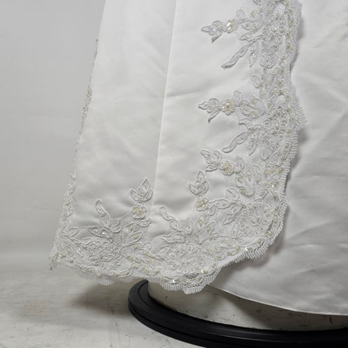 Vintage Aspeed White Beaded Lace Spaghetti Strap Formal Wedding Gown Dress -Size M/L