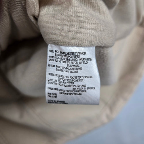 Calvin Klein Softshell Jacket Beige Black Water Resistant 4-Way Stretch Size XS