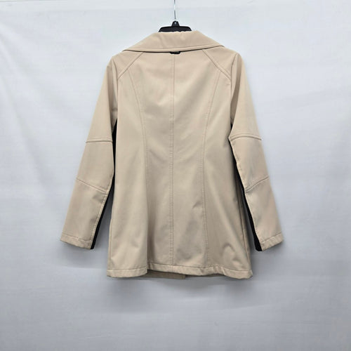 Calvin Klein Softshell Jacket Beige Black Water Resistant 4-Way Stretch Size XS