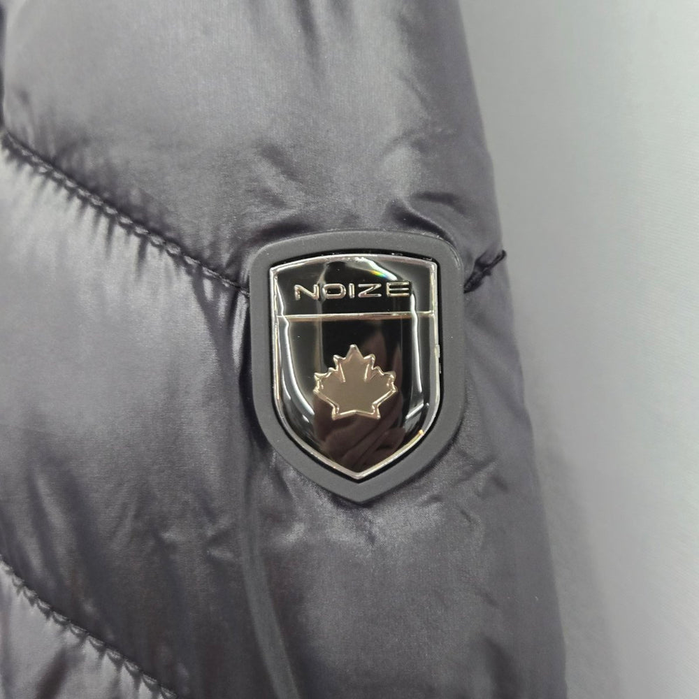 NOIZE Women’s Black Quilted Puffer Coat Cruelty-Free Hooded Jacket - Size 2X