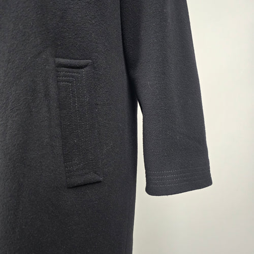 Jacques Vert Black Virgin Wool Cashmere Long Coat - Size 10