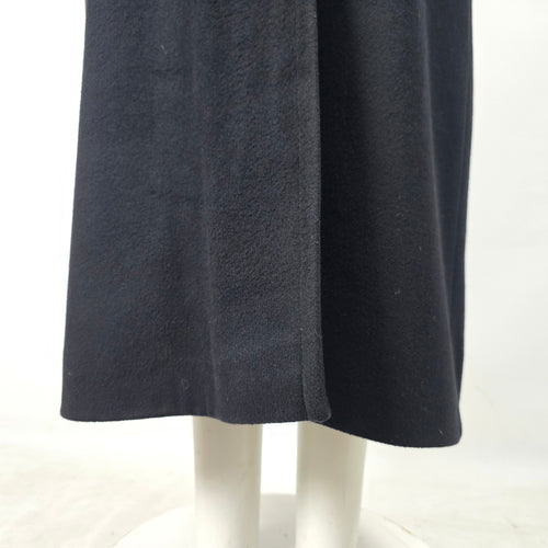 Jacques Vert Black Virgin Wool Cashmere Long Coat - Size 10