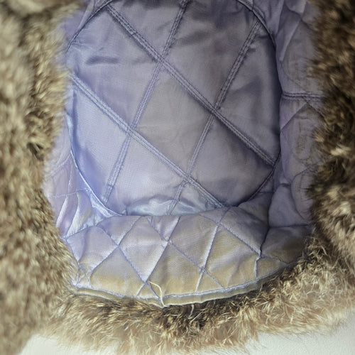 Vintage Crown Cap Gray Brown Winnipeg Canada Rabbit Fur Trapper Hat - Size M