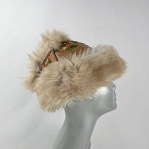 Vintage 70s Embroidered Leather & Fur Cossack Hat – Boho Zhivago Winter Cap