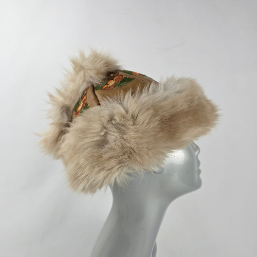 Vintage 70s Embroidered Leather & Fur Cossack Hat – Boho Zhivago Winter Cap