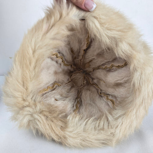 Vintage 70s Embroidered Leather & Fur Cossack Hat – Boho Zhivago Winter Cap