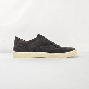 Frye Gemma Kiltie Gray Suede Fringe Buckle Wingtip Sneakers - Size 9.5