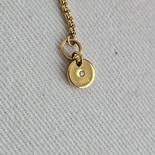 Skagen Gold-Tone Gray Teardrop Pendant Necklace