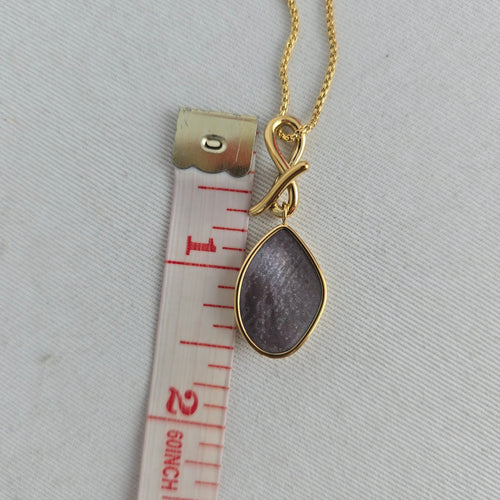 Skagen Gold-Tone Gray Teardrop Pendant Necklace