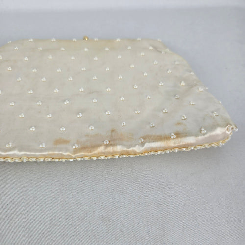 Vintage Ivory Beaded Sequin Clutch