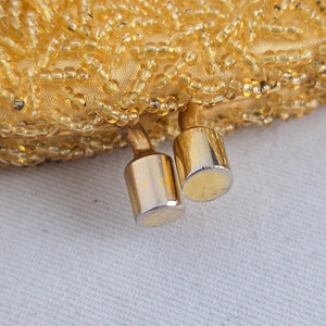 Vintage Gold Beaded Oval Clutch