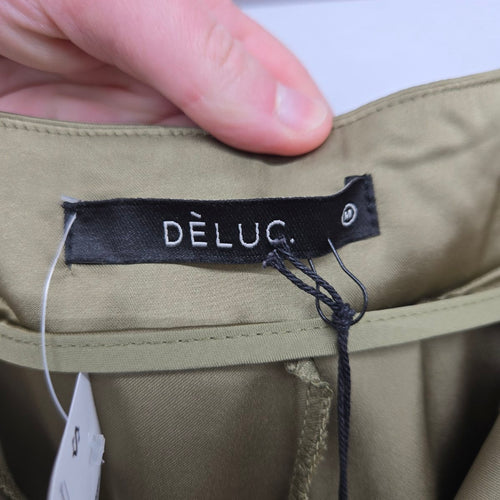 Dèluc Women’s Olive Satin Wide Leg Pants Size M NWT