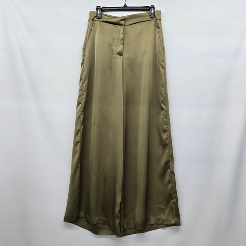 Dèluc Women’s Olive Satin Wide Leg Pants Size M NWT