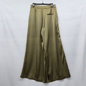 Dèluc Women’s Olive Satin Wide Leg Pants Size M NWT