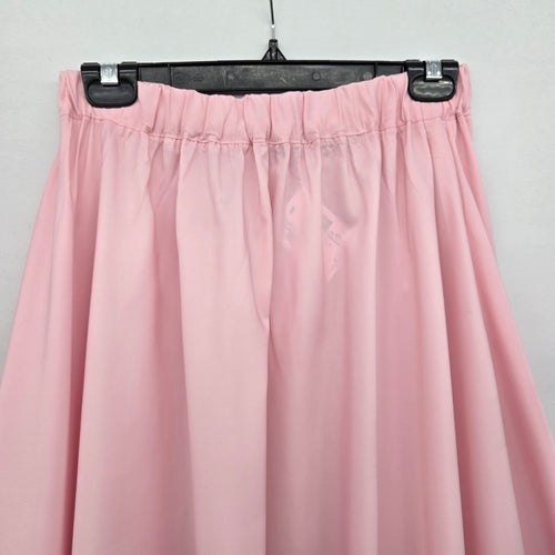 Vintage Pink Tiered Ruffle Maxi Skirt Elastic Waist Flowy Romantic Boho Style - Size S