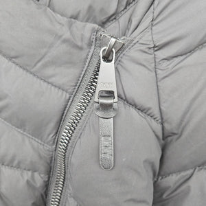 DKNY Black Hooded Asymmetrical Zip Puffer Coat - Size L