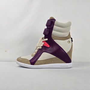 Reebok Alicia Keys Chi-Kaze Wedge High Top Sneakers Purple Cream Tan Size 8