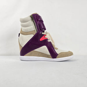 Reebok Alicia Keys Chi-Kaze Wedge High Top Sneakers Purple Cream Tan Size 8
