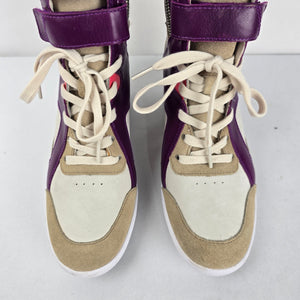 Reebok Alicia Keys Chi-Kaze Wedge High Top Sneakers Purple Cream Tan Size 8