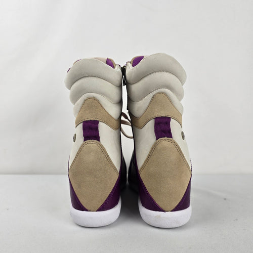 Reebok Alicia Keys Chi-Kaze Wedge High Top Sneakers Purple Cream Tan Size 8