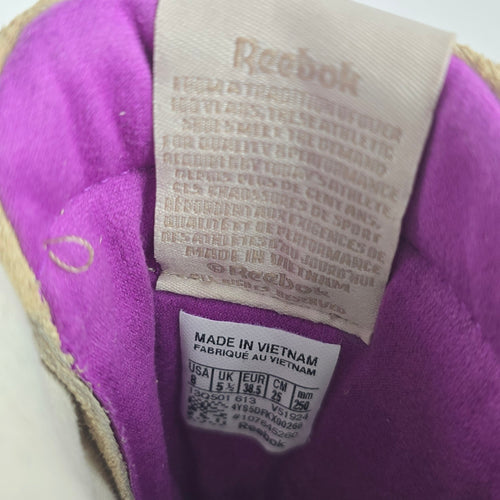 Reebok Alicia Keys Chi-Kaze Wedge High Top Sneakers Purple Cream Tan Size 8