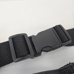 Vintage Black Leather Multi-Pocket Fanny Pack Waist Bag Adjustable Belt