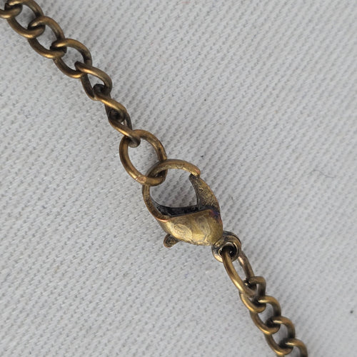 Vintage Gold Tone Buddha Pendant Necklace Antique Brass Chain