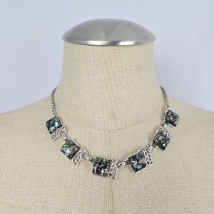Vintage 1950s Coro Black Confetti Lucite Choker Necklace