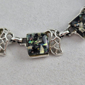 Vintage 1950s Coro Black Confetti Lucite Choker Necklace