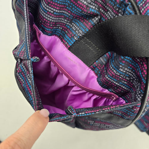 Lululemon SeaWheeze 2016 Run Ways Duffel Bag ASCII Regal Plum Tofino Teal