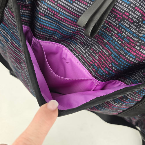 Lululemon SeaWheeze 2016 Run Ways Duffel Bag ASCII Regal Plum Tofino Teal