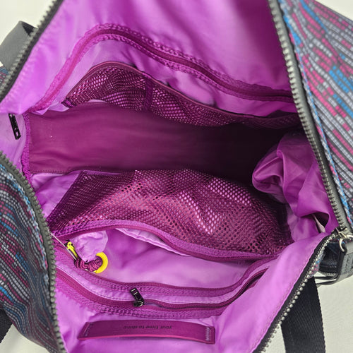 Lululemon SeaWheeze 2016 Run Ways Duffel Bag ASCII Regal Plum Tofino Teal