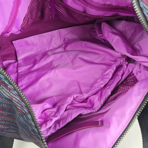 Lululemon SeaWheeze 2016 Run Ways Duffel Bag ASCII Regal Plum Tofino Teal