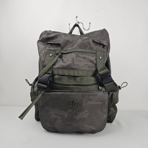 Lululemon Travelling Yogini Rucksack Savasana Camo Fatigue Green Backpack