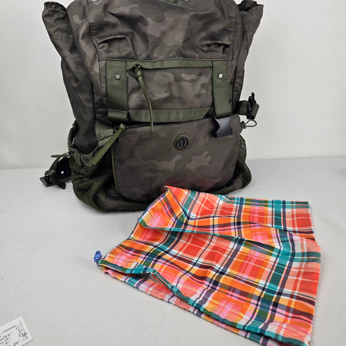 Lululemon Travelling Yogini Rucksack Savasana Camo Fatigue Green Backpack