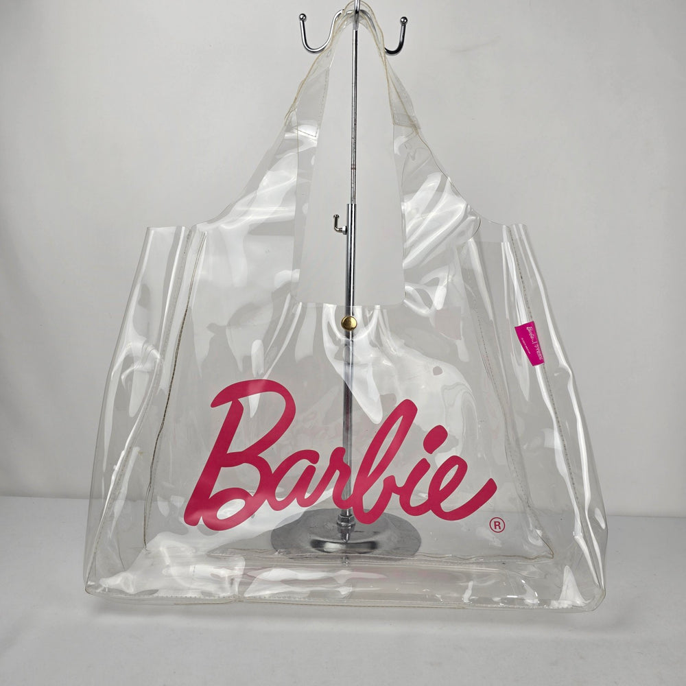 Barbie x Smash + Tess Clear Vinyl Tote Bag Pink Logo 2023 Mattel