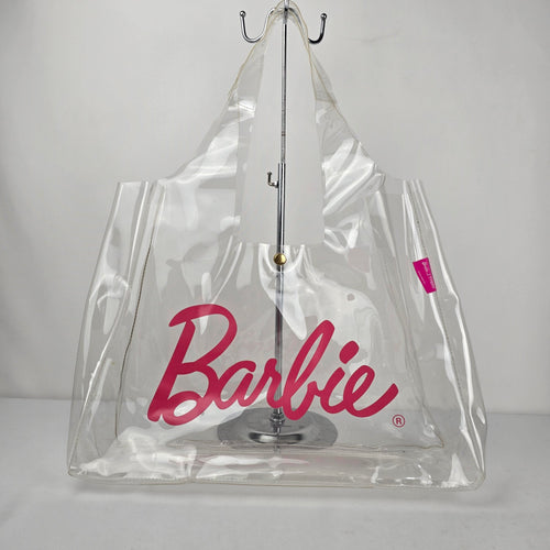 Barbie x Smash + Tess Clear Vinyl Tote Bag Pink Logo 2023 Mattel