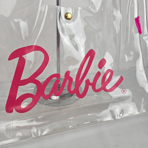 Barbie x Smash + Tess Clear Vinyl Tote Bag Pink Logo 2023 Mattel
